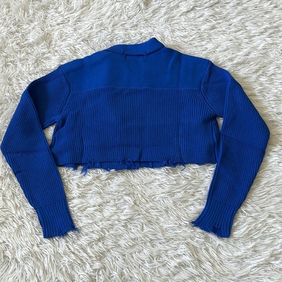 SER.O.YA Evelyn Cropped Knit Jacket in Royal Blue size XS - Picture 12 of 14
